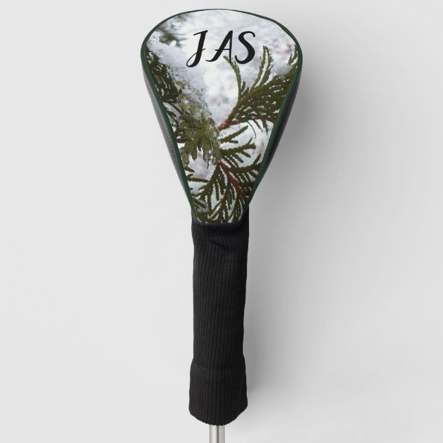 Schnee auf Evergreen Branchen Golf Headcover (Vorderseite)