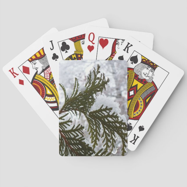 Schnee auf Evergreen Branchen Spielkarten (Rückseite)