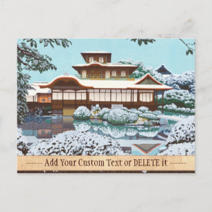 Schnee auf Hiunkaku Temple japanische Winterlandsc Postkarte