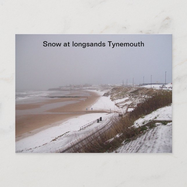 (Schnee auf Langands Tynemouth Postcard) Postkarte (Vorderseite)