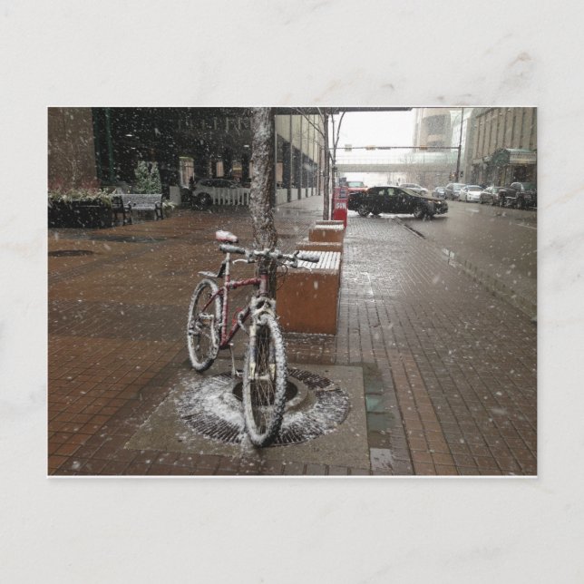 Schnee auf mich postkarte (Vorderseite)