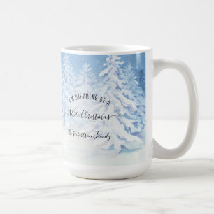 Schnee Bäume träumen weiße Weihnachtsfamilie Kaffeetasse
