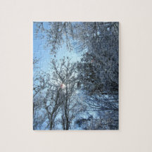 Schnee-Bäume Zigsaw Puzzlespiel - harte
