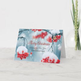 Schnee,Baumzweige,Holly Berries Firmengrüße Feiertagskarte