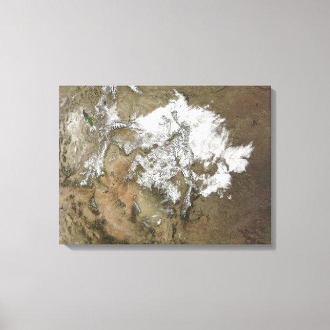 Schnee bedeckt das Rocky Mountains im Vereinigten  Leinwanddruck (Vorderseite)