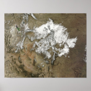 Schnee bedeckt das Rocky Mountains im Vereinigten  Poster