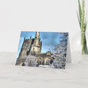 Schnee bedeckte Kirche Feiertagskarte