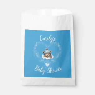 Schnee begeistert Blue Teddy Bear Baby Dusche Geschenktütchen