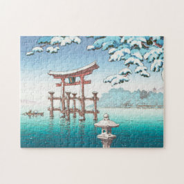 Schnee bei Miyajima hängende Winterlandschaft Tori Puzzle