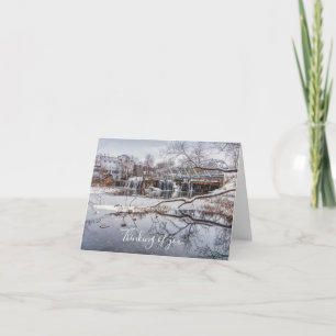 Schnee beim Finley Dam Denken Sie an Ihre Karte