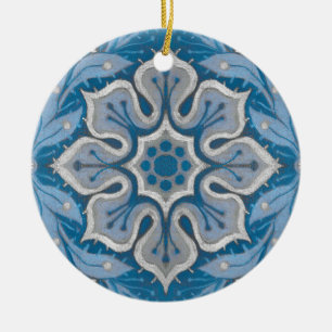 Schnee-Blume, Blumenmuster, blaue und graue Schnee Keramik Ornament