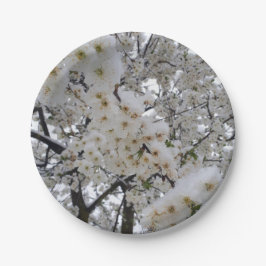 Schnee-Blüten-Papierplatte Pappteller