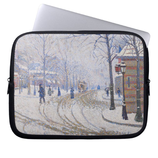 Schnee, Boulevard de Clichy, Paris, 1886 Laptopschutzhülle (Vorderseite)
