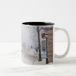 Schnee, Boulevard de Clichy, Paris, 1886 Zweifarbige Tasse