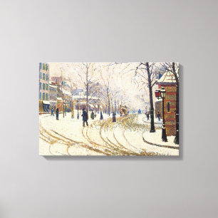 Schnee, Boulevard de Clichy, Paris durch Paul Leinwanddruck