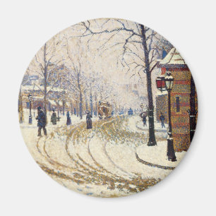 Schnee, Boulevard de Clichy, Paris von Paul Signac Magnet