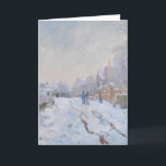 Schnee Claude Monets //in Argenteuil Feiertagskarte<br><div class="desc">Eine Arbeit des berühmten Impressionistkünstlers Claude Monet.</div>