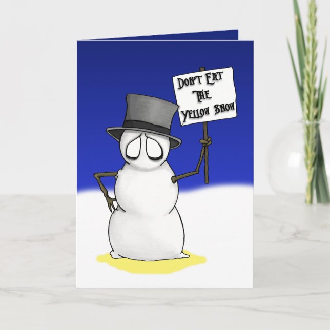 Schnee, der in Wirklichkeit warnt Feiertagskarte (Vorderseite)