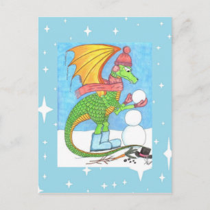 Schnee-Drache-Postkarte Postkarte