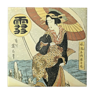 Schnee durch Fliese Kikugawa Eizan