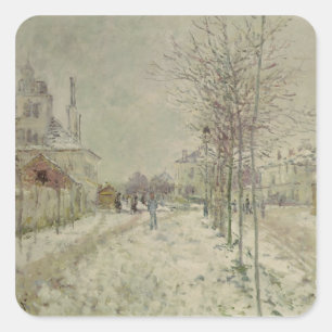 Schnee-Effekt Claude Monets   Quadratischer Aufkleber