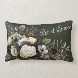 Schnee Eleganter Wintergarten Blumendesign Lendenkissen