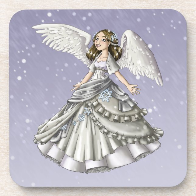 Schnee-Engel Untersetzer (Vorderseite)