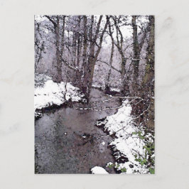 Schnee entlang des Flusses Postkarte
