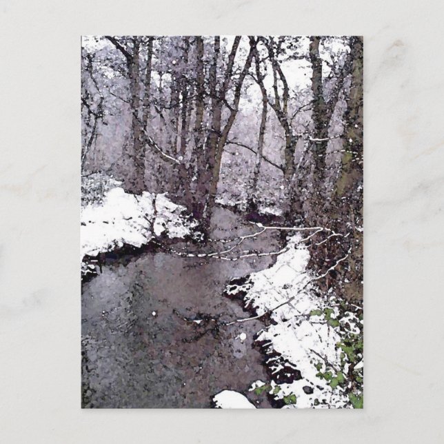 Schnee entlang des Flusses Postkarte (Vorderseite)