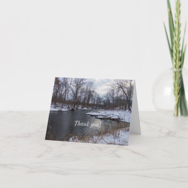 Schnee entlang James River Danke Karte (Vorderseite)