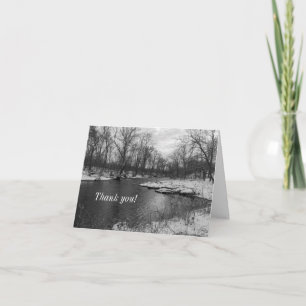 Schnee entlang James River Grayscale Danke Karte