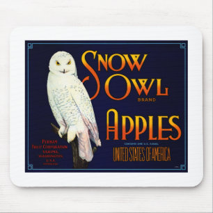 Schnee-Eulen-Äpfel Mousepad