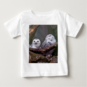 Schnee-Eulen-Paar-Wald-Wildlife-Kunst Baby T-shirt