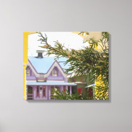 Schnee, Evergreen und Hütten - Martha's Vineyard Leinwanddruck