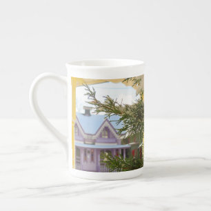 Schnee, Evergreen und Hütten - Martha's Vineyard Prozellantasse