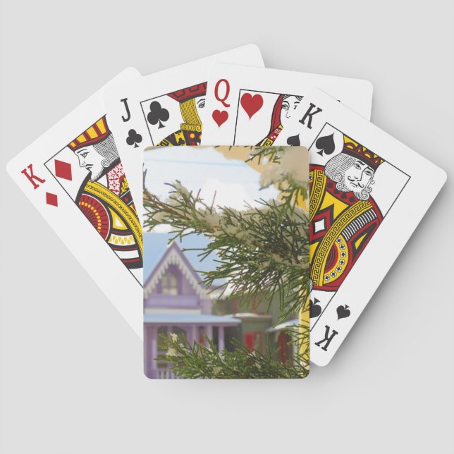 Schnee, Evergreen und Hütten - Martha's Vineyard Spielkarten (Rückseite)