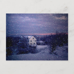 Schnee fällt auf Manchester Postkarte