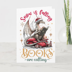 Schnee fällt, Bücher rufen Feiertagskarte