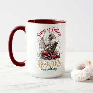 Schnee fällt, Bücher rufen Tasse