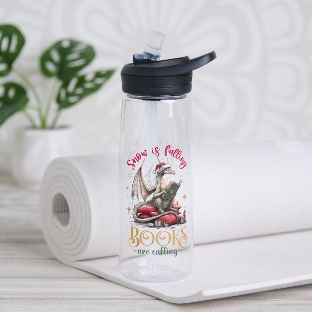 Schnee fällt, Bücher rufen  Trinkflasche (Yoga (gedreht))