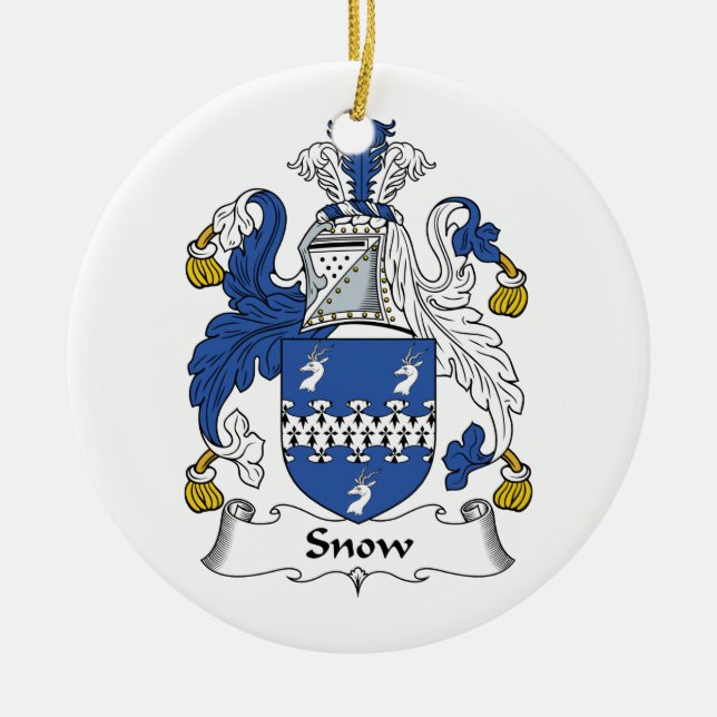Schnee-Familienwappen Keramik Ornament (Vorne)