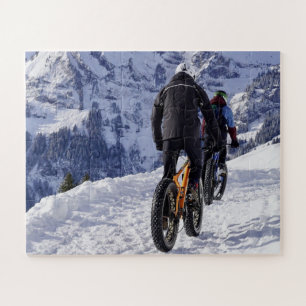 Schnee Fatbikes Mountainbikes Fahrräder Radfahren Puzzle