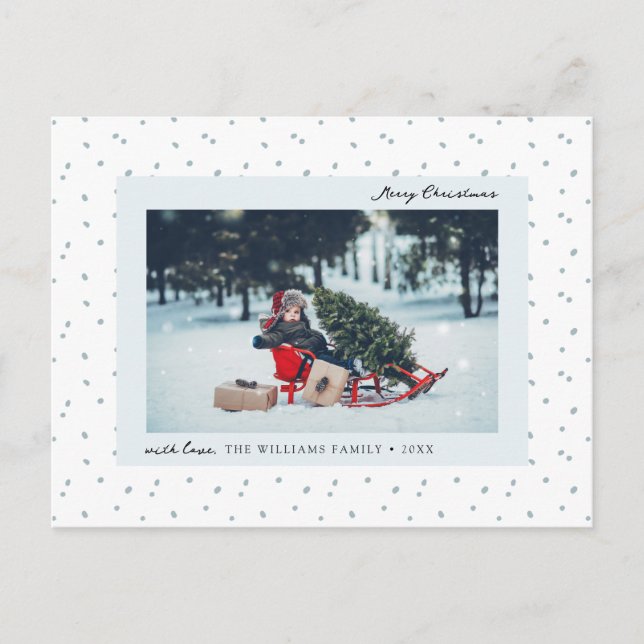 Schnee Foto Holiday Postkarte (Vorderseite)