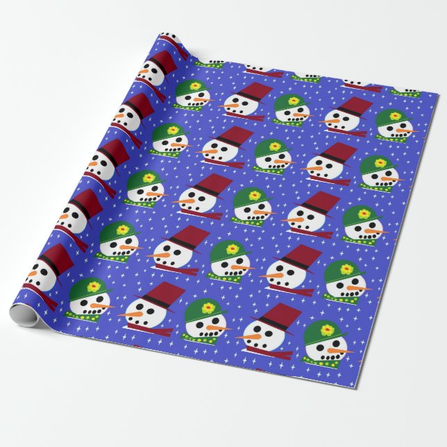 SCHNEE FRAU SCHNEEN MANN SCHNEE MENSCHEN WRAPPING  GESCHENKPAPIER (Ungerollt)