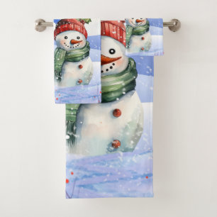 SCHNEE FUN AN EINEM WINTERTAG BADHANDTUCH SET