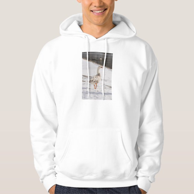 Schnee-Gans-Spreize Hoodie (Vorderseite)
