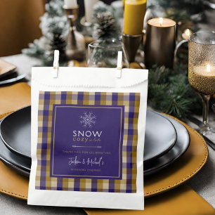 Schnee gemütlich in der Liebe Karierte Marine & Ta Geschenktütchen