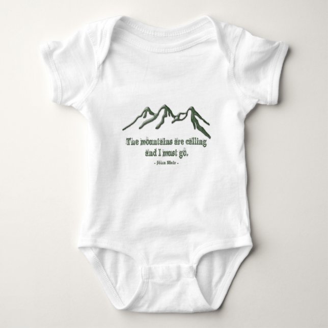 Schnee gespitzte mtns sind NennenJohn Muir Baby Strampler (Vorderseite)