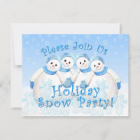 Schnee-Girls-Holiday-Schnee-Party Einladungen