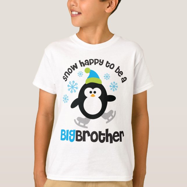Schnee glücklich, ein großer Bruder zu sein T-Shirt (Vorderseite)